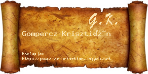 Gompercz Krisztián névjegykártya